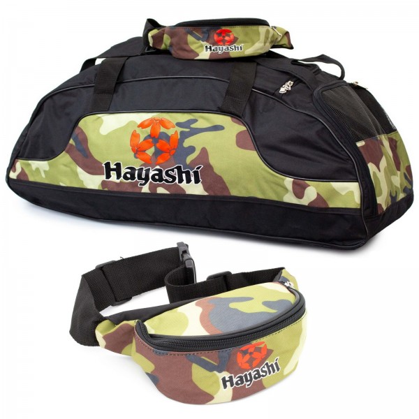 HAYASHI Sporttasche Camouflage im Set mit Bauchtasche