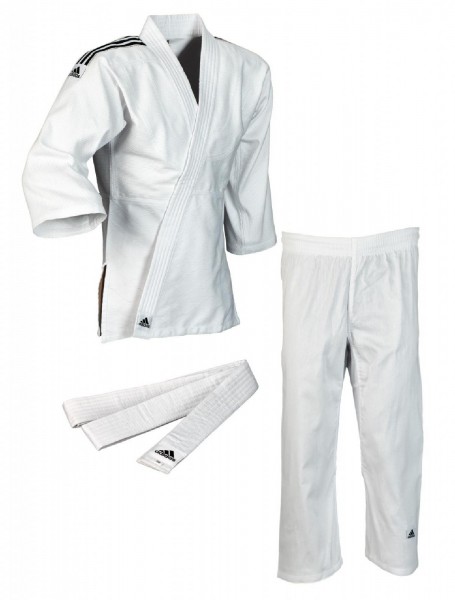 adidas Judo-Anzug "Club" weiß/schwarze Streifen, J350