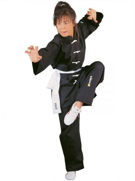Kung Fu Anzug mit weißen Knöpfen